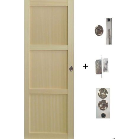 Porta scorrevole gd menuiseries ayous 3 pannelli 204 x 83 cm