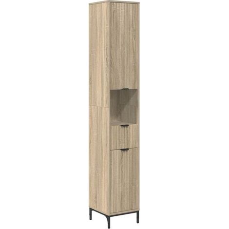 Meuble de salle de bain en chêne couleur Sonoma 31,5 x 33 x 190 cm (1/5)