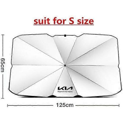 Pare-soleil de pare-brise type parapluie pour voiture, protection solaire et isolation thermique pour vitres de voiture Kia EV6 Soul Seltos - Visières solaires - Taille S (1/5)
