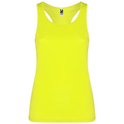 Camiseta transpirable deportiva con sisas y escote ribeteado SHURA XXL Amarillo fluor (1/3)