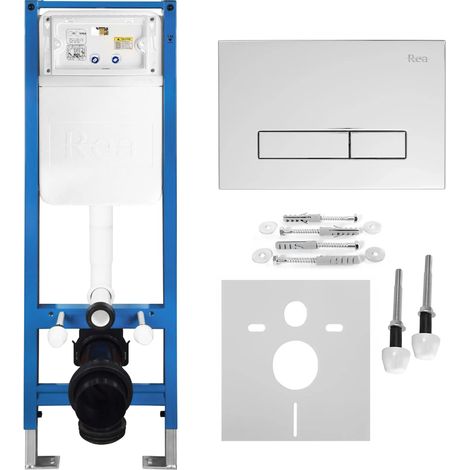 Ensemble Bâti-Support WC SLIM 024N avec plaque de commande  HD chrom (1/5)