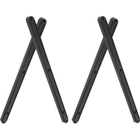 Lot de 2 glissières tiroir en plastique noir, fixation par le bas, 298 (1/5)