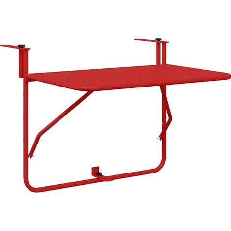 Maison Exclusive - Table Suspendue de Balcon Rouge 60 x 39 x 65 cm Acier (1/5)