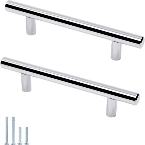 Tiradores de cajón de acero inoxidable cepillado de 12 mm, paquete de 30 unidades para armarios de cocina. (1/5)