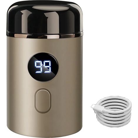 Mini rasoir électrique, écran LCD, rechargeable par USB, étanche, utilisable sur peau sèche ou humide, portable, pour hommes, tondeuse à barbe, outil d'épilation, cadeau pour père, mari, petit ami (1/5)