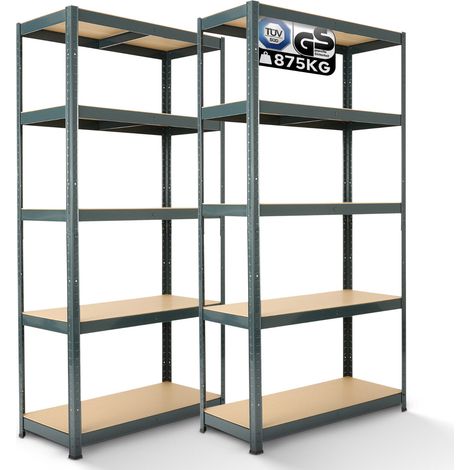 AREBOS Set di 2 scaffali per cantine Scaffalature per officina 180 x 90 x 40 cm (1/5)