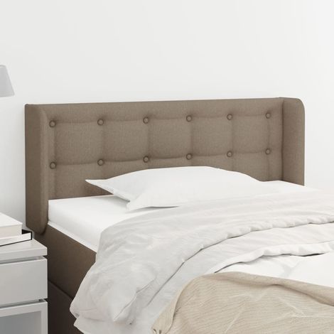 Tête de lit avec oreilles Style Classique Armoire de lit - Taupe 103x16x78/88 cm Tissu BV409983 - BonneVie (1/5)