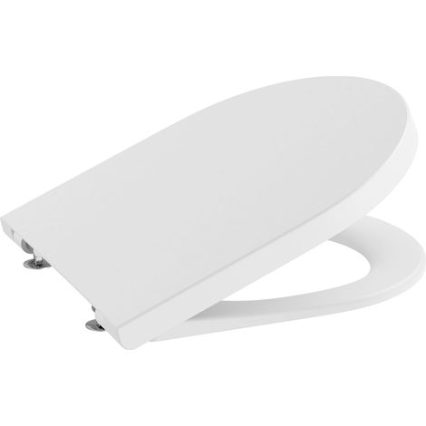 Tapa y asiento Supralit® para inodoro compacto con caída amortiguada ROUND INSPIRA - ROCA Color: Blanco mate (1/2)