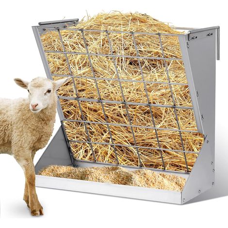 Râtelier à Foin pour Moutons, Râtelier Mural Galvanisé pour Bétail