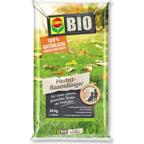 COMPO Bio Herbst-Rasendünger 20 kg für ca. 400 m² (1/2)