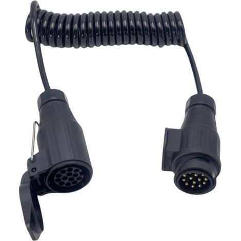 13-polige auf 13-polige Anhänger-Verlängerungsbuchse, 13-13-poliges Stecker-Buchsen-Anhänger-Verlängerungsfederkabel, 3 m, für Autoanhänger, Wohnwagen, LKW, Traktor, landwirtschaftliches Fahrzeug (1/2)