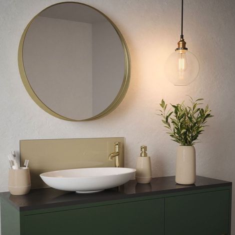 Splashback Light Gold Glass Bathroom Backsplash 250mmx500mmx4mm (1/5)