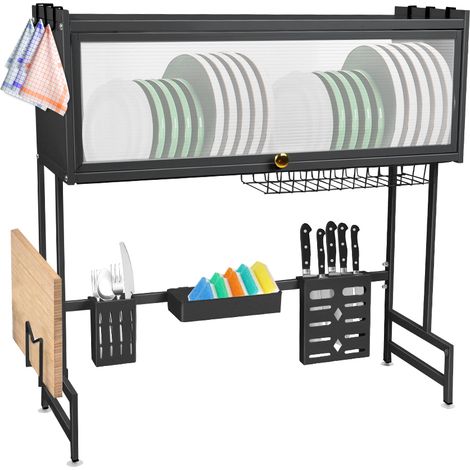 Étagère de rangement pour évier, 65 x 30 x 78 cm, noir (1/5)