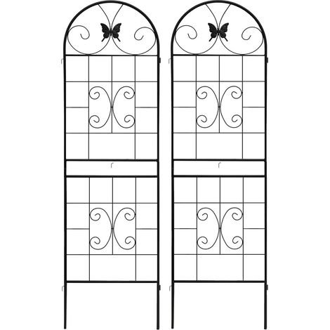 Grilles métalliques pour plantes grimpantes, lot de 2, 50 x 180 cm, structure robuste pour jardin intérieur et extérieur (1/5)