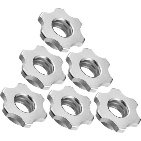 Lot de 6 écrous autobloquants antidérapants pour barres musculation (1/5)