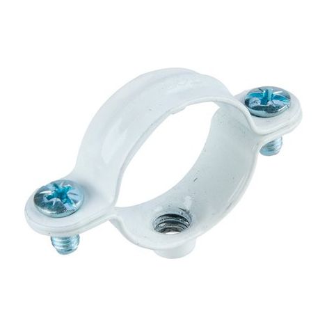 Collier simple diamètre 26 mm, revêtement rilsan blanc, 50 pièces (1/2)