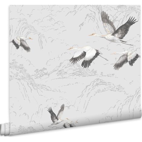 Laura Ashley Animalia Silber Vliestapete - 10mx52cm (1/5)