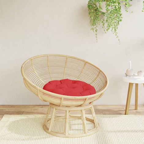 Coussin rond rouge Ø 60 x11 cm tissu oxford (1/5)