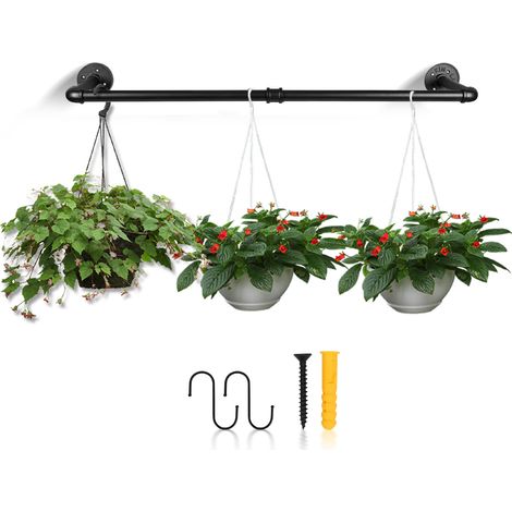 SWANEW Kleiderständer für die Wand, Schwerlast Kleiderstange im Industrie-Design, Wandmontage Garderobenstange 92cm Länge Garderobenständer (1/5)