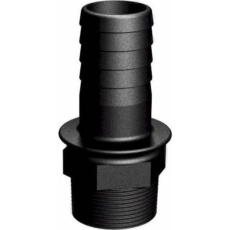 Raccord male cannelé droit 1" BSP 25mm – Polypropylène chargé 30% fibre de verre – Pour raccordement tuyaux souples – CPP (1/3)
