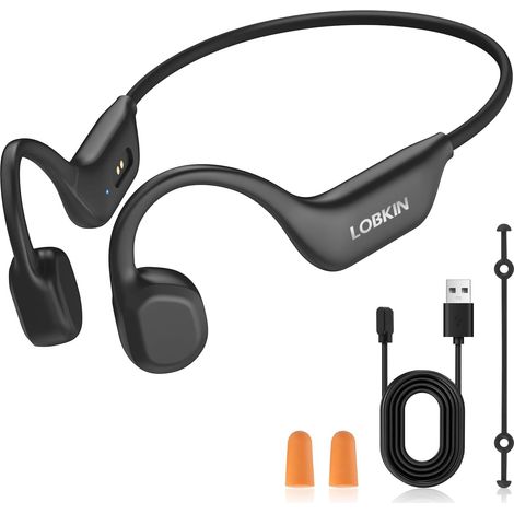Écouteurs à Conduction Osseuse, IPX6 Étanche Casque Conduction Osseuse Oreille Ouverte Bluetooth 6.0 avec Mic, Casque Osseux sans Fil pour Course à Pied, Cyclisme et Fitness (1/5)