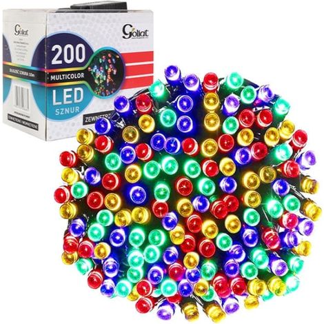 Guirnalda de luces LED multicolor para árbol de Navidad, 200 luces LED para exteriores. (1/5)
