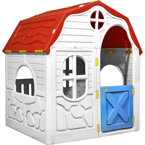 Faltbares Kinderspielhaus mit funktionierender Tür und Fenstern