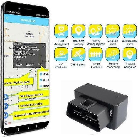 Mini OBD II LBS+ GPS-Tracker mit OBD2 ELM327 Sprachüberwachung, automatischer Echtzeit-GPS-Positionierung, Fahrzeugortung + App – inklusive Verpackung