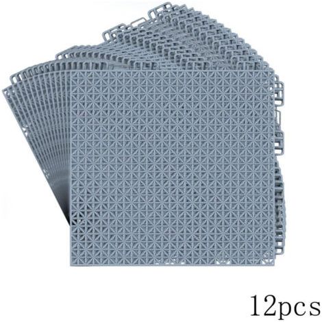 BARKBUSTERS12 dalles de drainage pour piscine, tapis de sol pour terrasse, revêtement de sol en plastique emboîtable pour salles de douche (1/4)