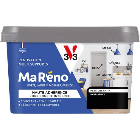 Peinture Réno Perfection® Multi-supports MA RENO V33 Noir absolu satin 0,5L