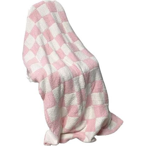 1 couleur : rose  Matière : plaid/tapis de canapé en flanelle à poils mi-longs à carreaux  130 x 160 cm