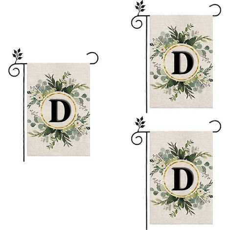 Drapeau de jardin en lin double couche, lettres recto-verso -- (1/5)
