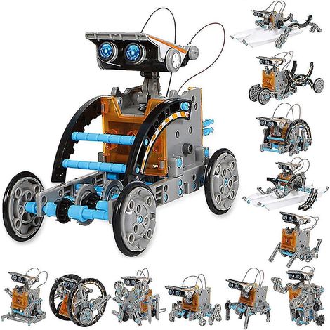 Jeu de robot solaire éducatif STEM 12 en 1 - Kit de construction et d'expérimentation scientifique à monter soi-même (190 pièces) pour les enfants de 8 à 10 ans et plus, alimenté par l'énergie solaire (1/5)
