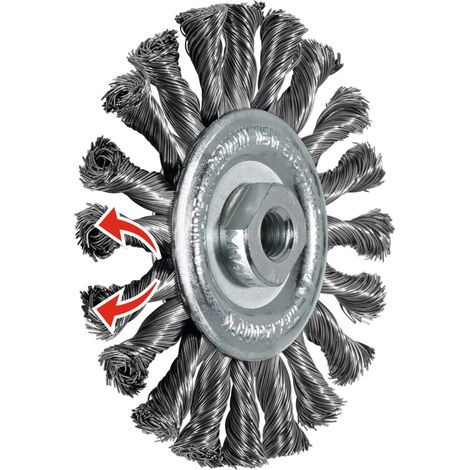 Lessmann Rundbürste Wechselzopfung, Stahldraht 0,50 mm, Bürsten-⌀xBohrungs-⌀ / Gewinde: 125XM14 mm (1/2)