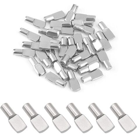 Packung mit 50 Regalträgernägeln, Regalstiften, Regalwinkeln für Schränke und Tische, 5 mm x 19 mm (1/4)