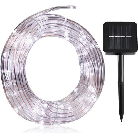 1 Guirlande lumineuse, 100 LED, panneau solaire, étanche IP68, 12 m, extérieur, intérieur, Noël, fête (1/5)