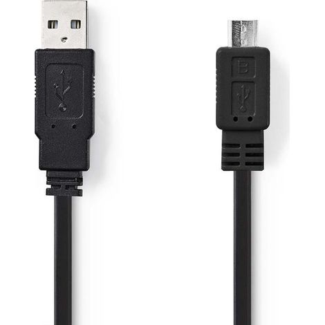 Cable usb usb 20 usb a macho usb micro b macho 480mbps niquelado 100m piso pvc negro sobre