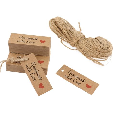 100 étiquettes cadeaux artisanales en papier kraft vintage (1/5)