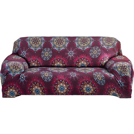 Sofa cover for 1, 2, 3, or 4-seater sofas. Stretch sofa cover with a summer fruit pattern, made of durable, washable, and dust-resistant elastic fabric. Soft sofa cover (SFC-1, 3-seater). (1/5)