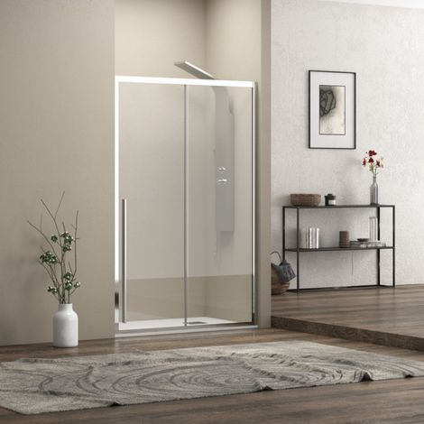 Porta doccia nicchia 120cm scorrevole vetro 8mm altezza 200h KEL4000 kamalu