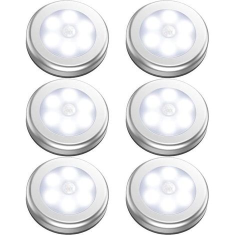 Lampe d'intérieur à détecteur de mouvement fonctionnant sur piles, éclairage LED pour placard, veilleuse sans fil à piles, applique murale pour garde-manger, armoire, penderie, cuisine, escaliers, mar (1/4)