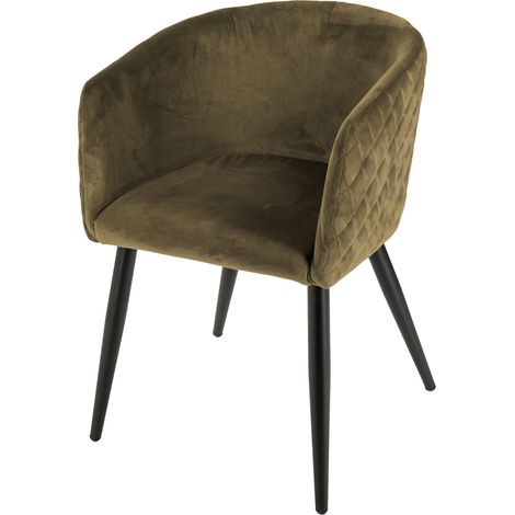Poltrona marlo in velluto verde cachi - Atmosphera créateur d'intérieur
