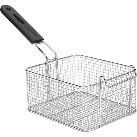 Panier de friture avec grille filtre carré, maille filtrante perforée (1/5)