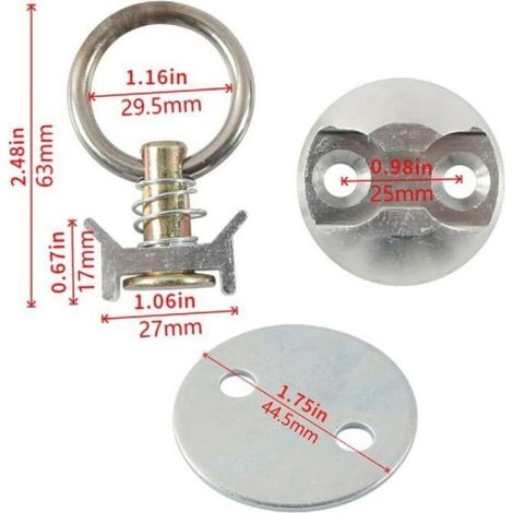 4pcs système d'arrimage L – Kit ancrage en aluminium et acier inoxydable – Pour UTV, ATV, moto – Argent (1/4)