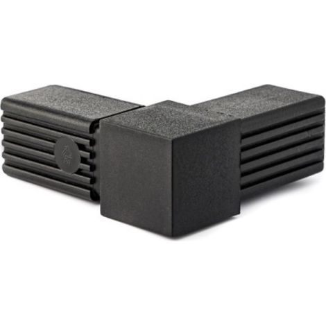 Raccord en L pour tube carré en acier en 20x20x2mm - Hauteur 20mm Longueur 56mm - Nylon noir - DECO FER FORGE