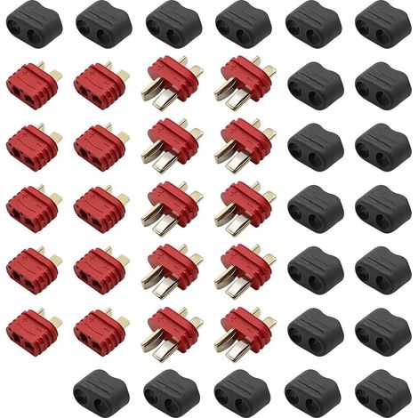 20 pièces Connecteur mâle Femelle antidérapant de Style T, Adaptateur sans Fil avec Gaine (1/5)