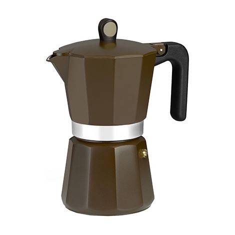 Cremefarbene 6-Tonnen-Induktionskaffeemaschine aus Aluminium. M670006 Monix (1/2)