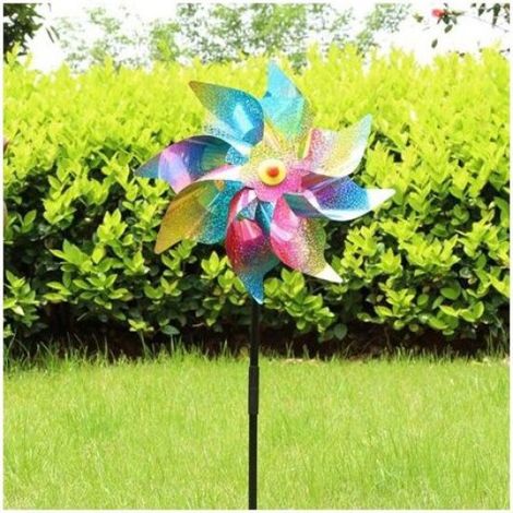 Moulin À Vent - Répulsif Oiseaux Mylar - Jardin Potager Pelouse Extérieur - Lot De 5 Pièces (1/5)