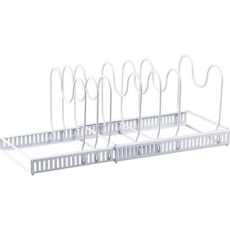 1pc Sheet Pan Rack, Multilayer Pan Frypan Lid Storage Rack Storage Rack Kitchen Cookware Stand (Blanc) (1/2)