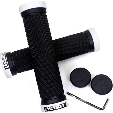 Lenkergriffe Fahrrad rutschfest Gummi Aluminiumlock MTB BMX Weiß (1/5)